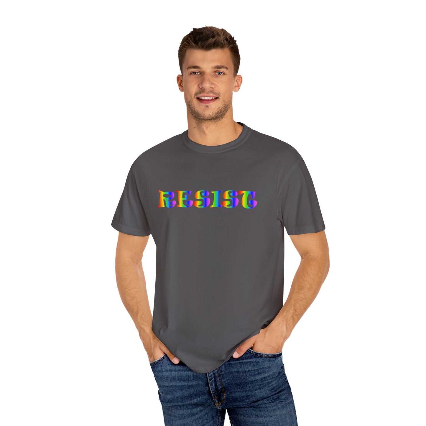 Garment-Dyed T-Shirt - ‘RESIST’ Colorful Activism Tee