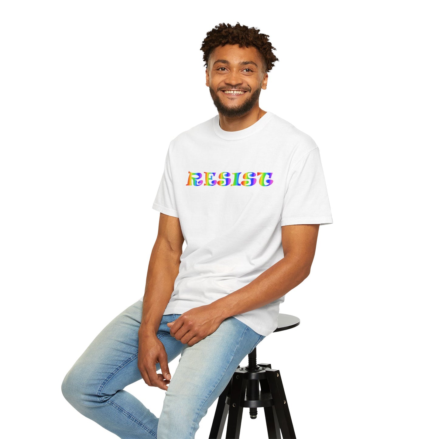 Garment-Dyed T-Shirt - ‘RESIST’ Colorful Activism Tee