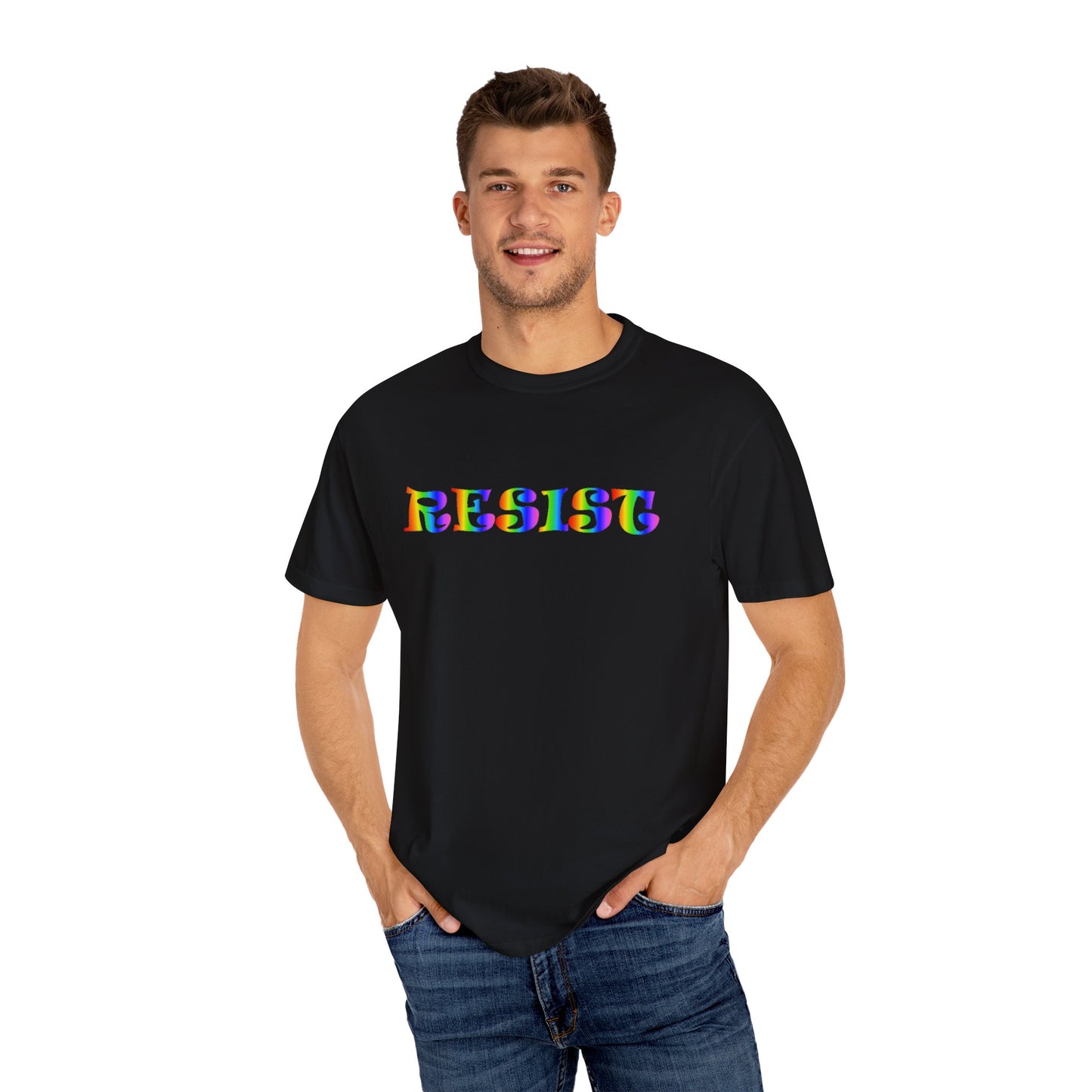 Garment-Dyed T-Shirt - ‘RESIST’ Colorful Activism Tee