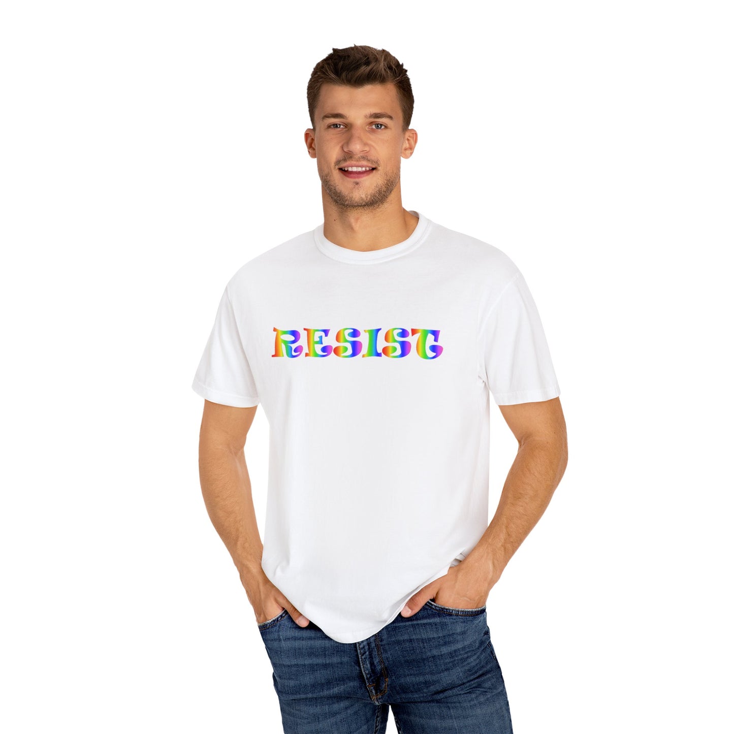 Garment-Dyed T-Shirt - ‘RESIST’ Colorful Activism Tee