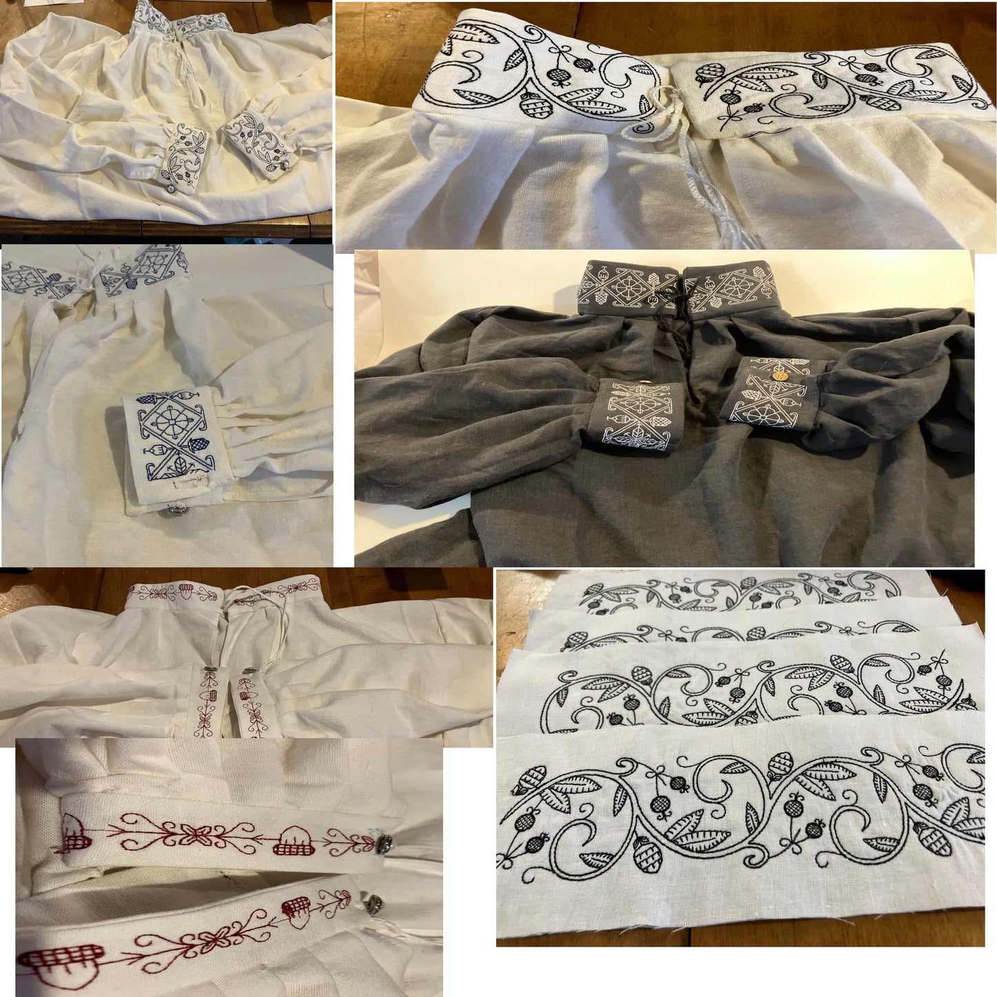 Embroidered Strips for DIY Collar Cuffs