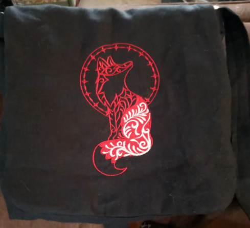 Embroidered Fox Bag